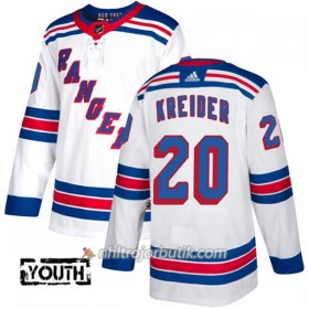 Barn Ishockey New York Rangers Tröja Chris Kreider 20 Adidas 2017-2018 Vit Authentic